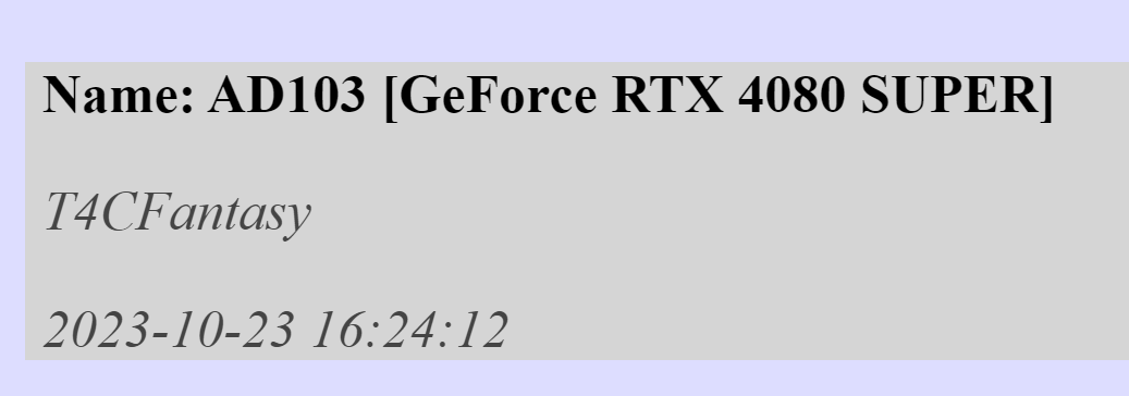 NVIDIA GeForce RTX 4080 SUPER GPU